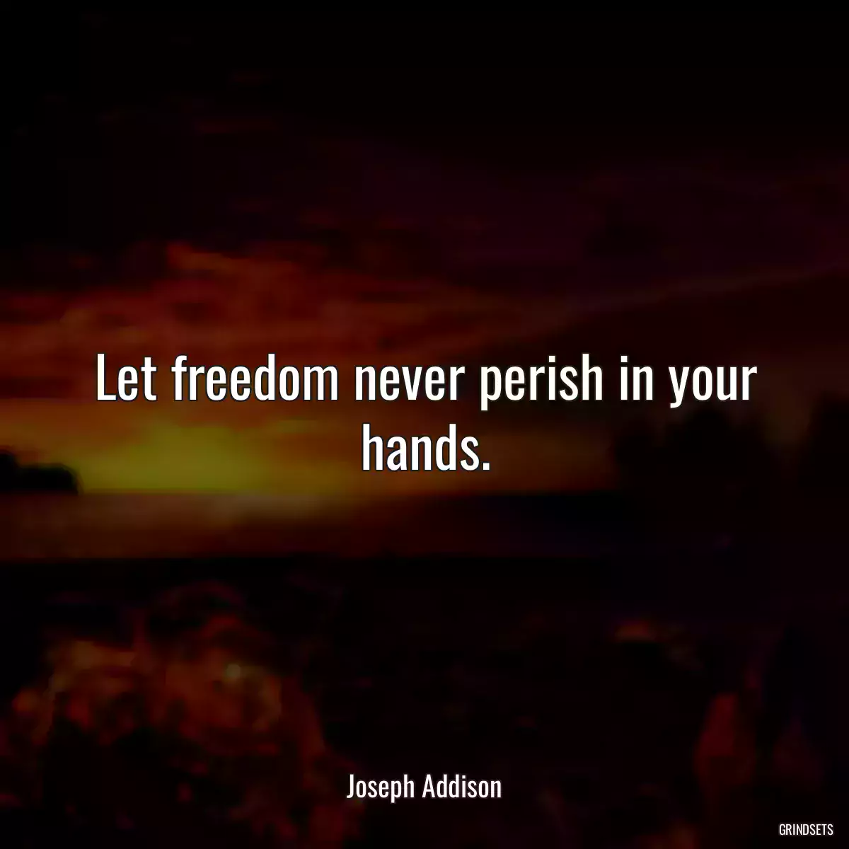 Let freedom never perish in your hands.