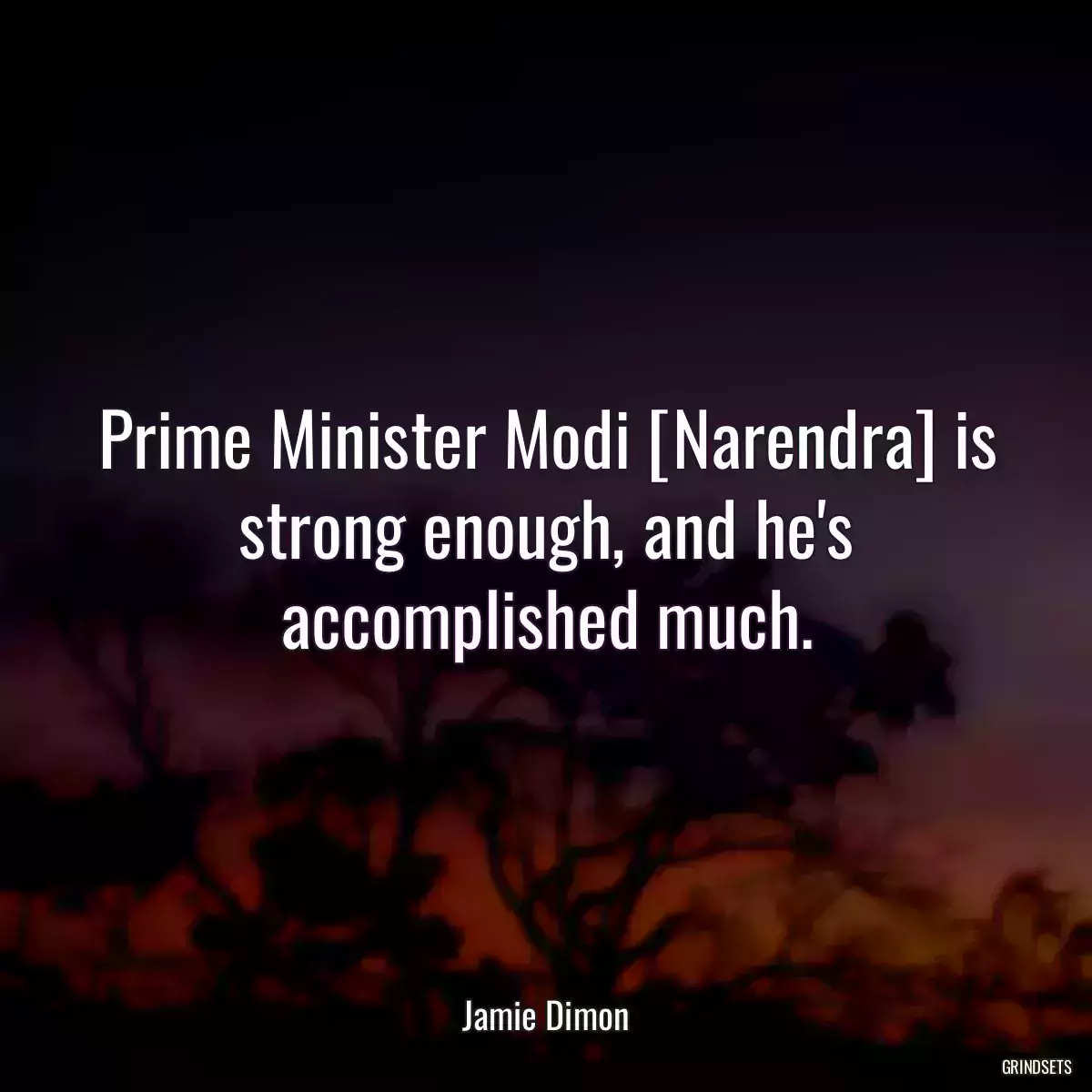 Prime Minister Modi [Narendra] is strong enough, and he\'s accomplished much.