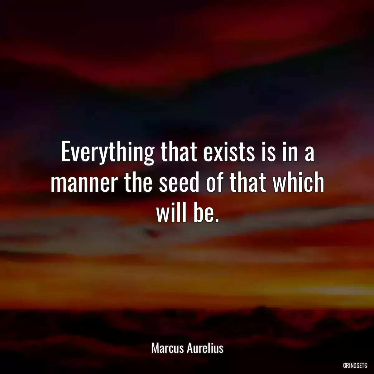 Everything that exists is in a manner the seed of that which will be.