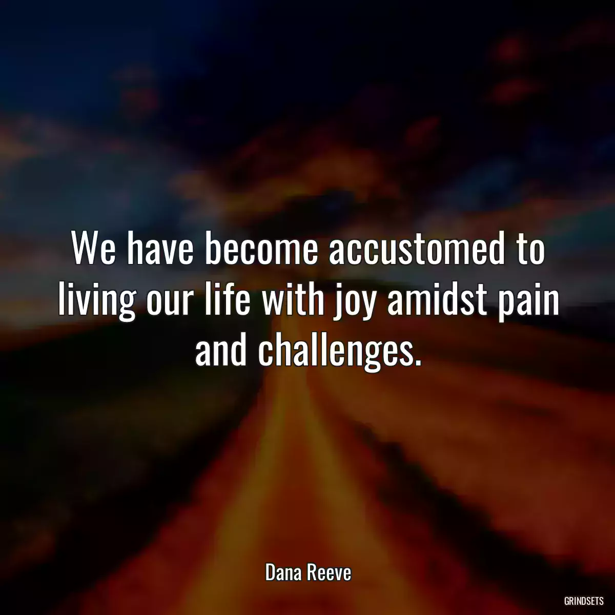 We have become accustomed to living our life with joy amidst pain and challenges.