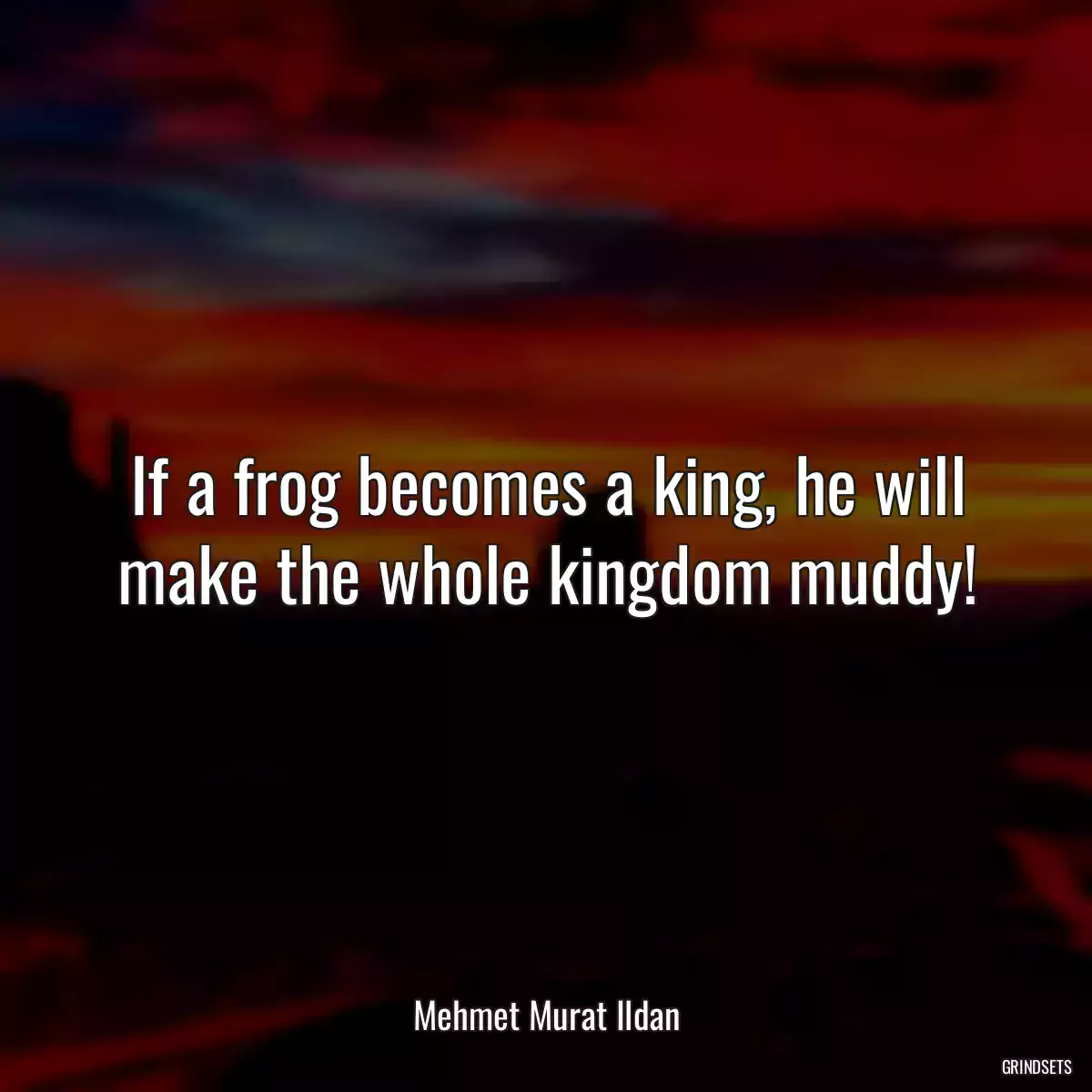 If a frog becomes a king, he will make the whole kingdom muddy!