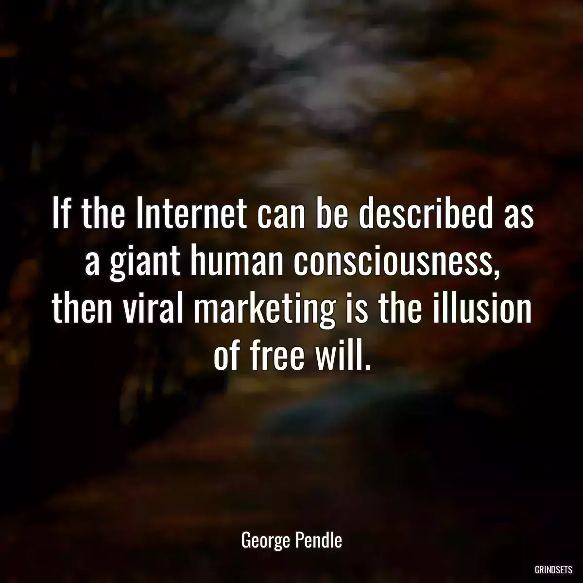 If the Internet can be described as a giant human consciousness, then viral marketing is the illusion of free will.