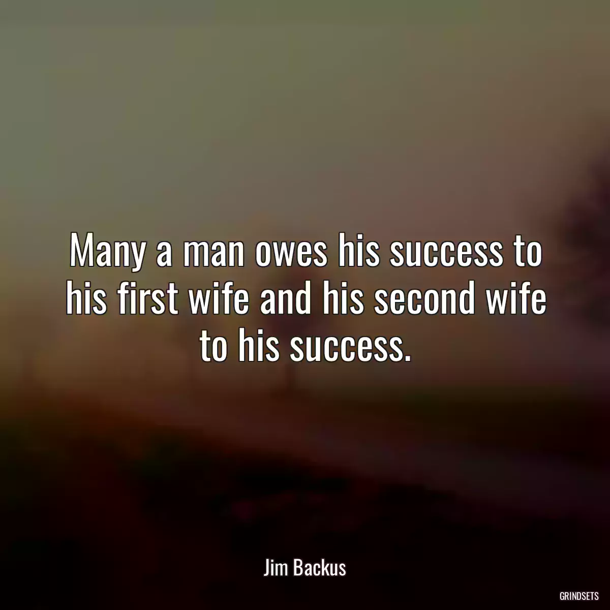 Many a man owes his success to his first wife and his second wife to his success.