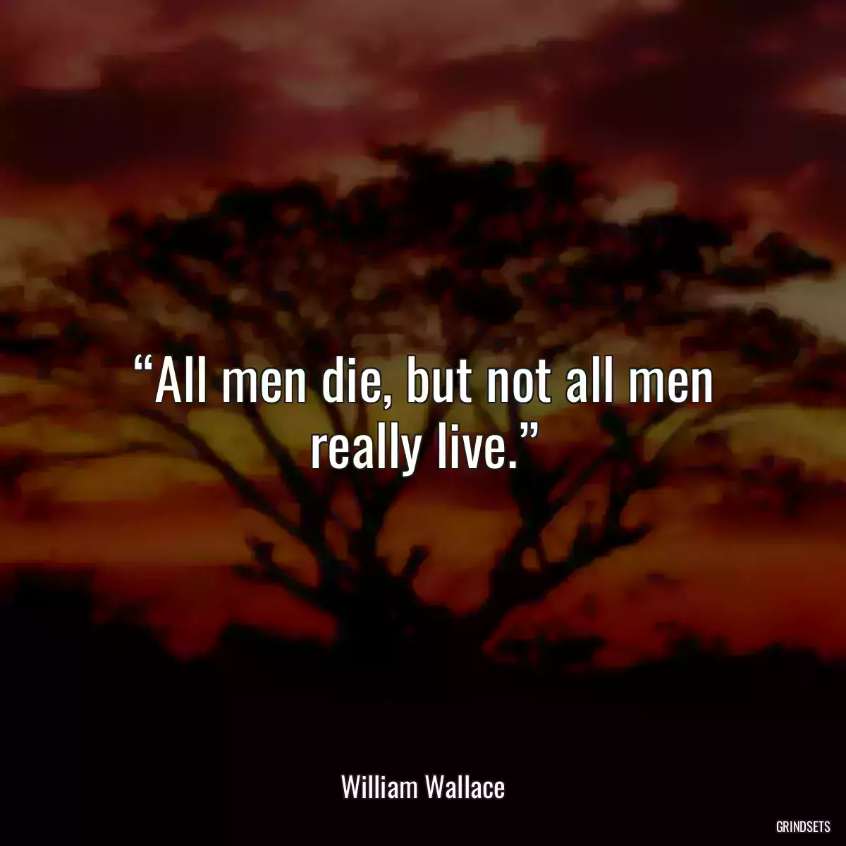 “All men die, but not all men really live.”
