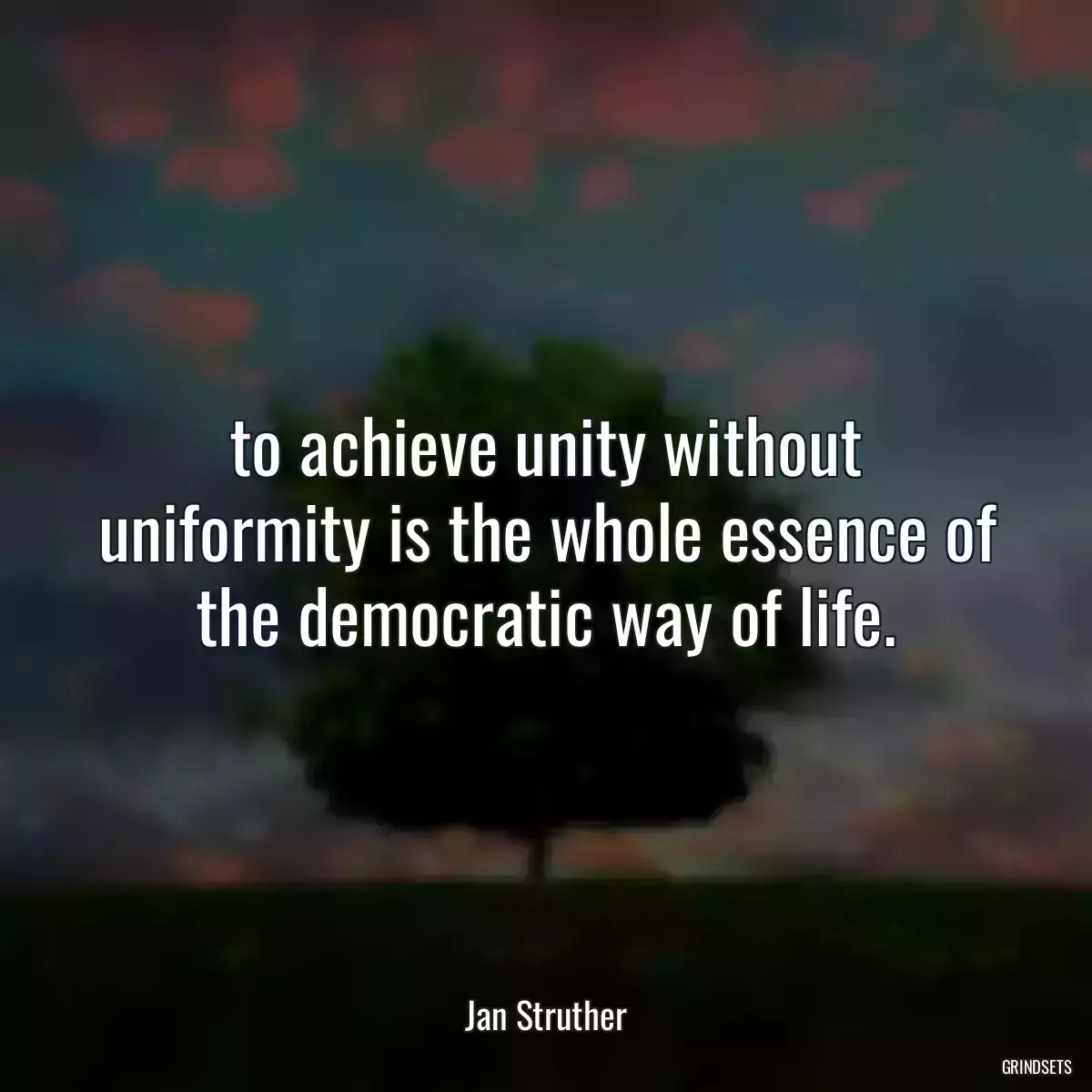 to achieve unity without uniformity is the whole essence of the democratic way of life.