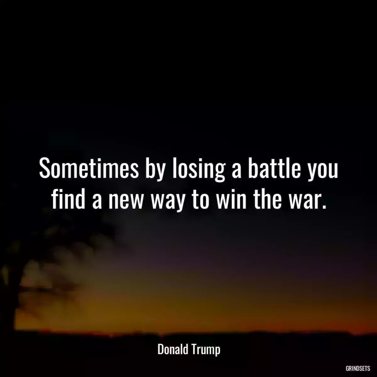 Sometimes by losing a battle you find a new way to win the war.