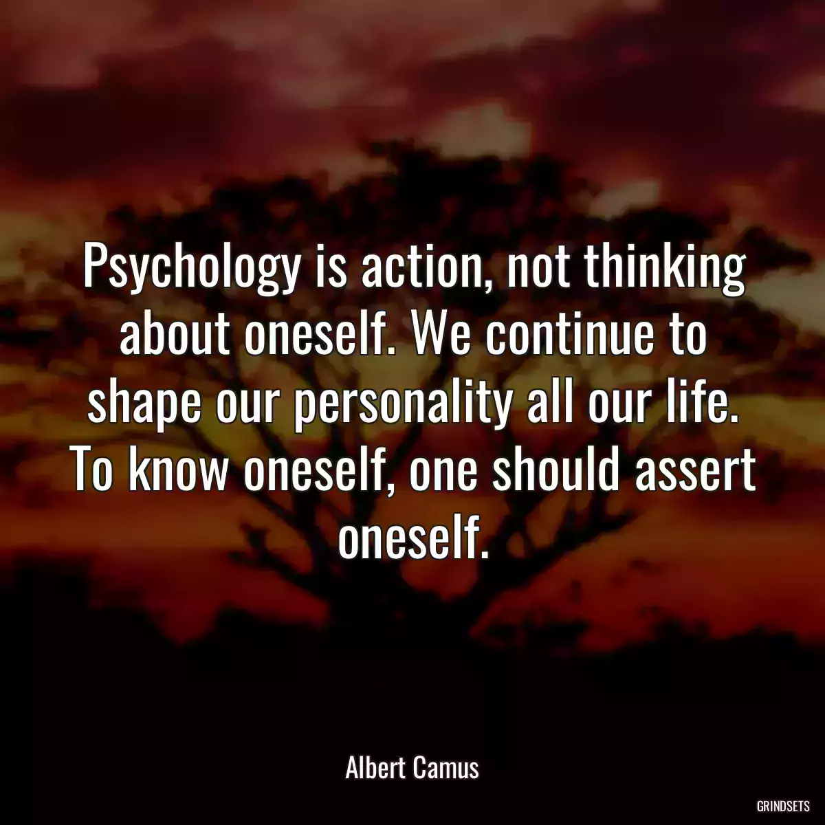 Psychology is action, not thinking about oneself. We continue to shape our personality all our life. To know oneself, one should assert oneself.