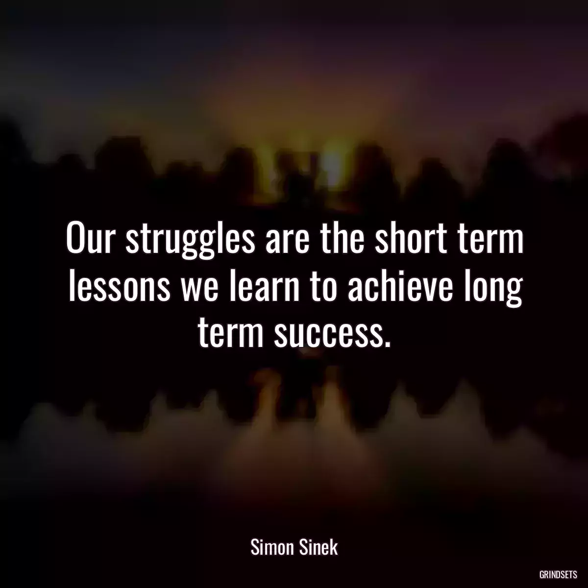 Our struggles are the short term lessons we learn to achieve long term success.