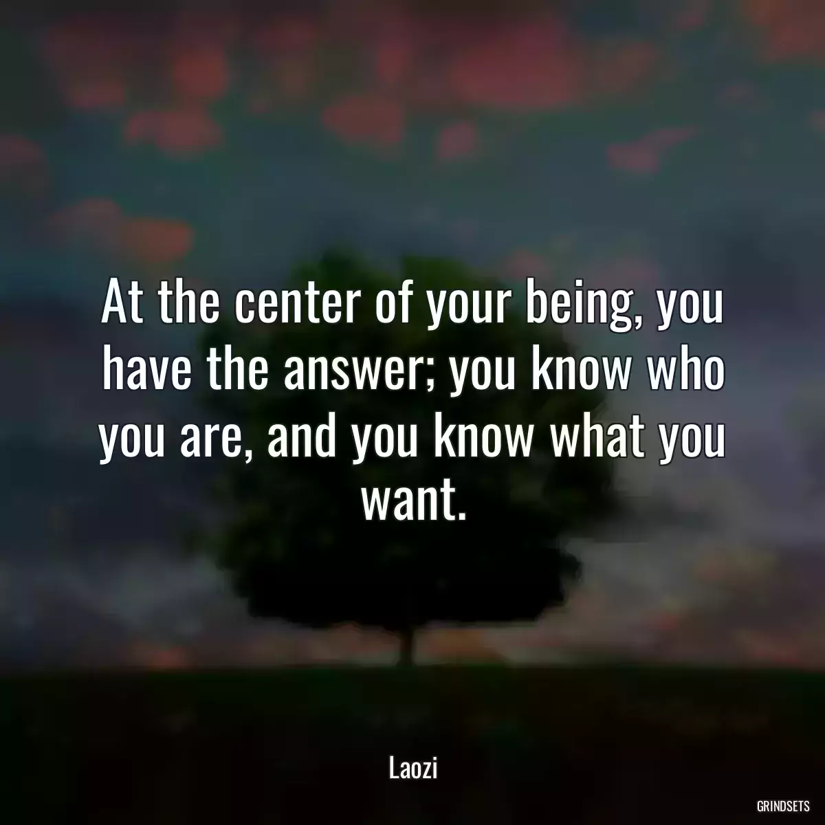 At the center of your being, you have the answer; you know who you are, and you know what you want.