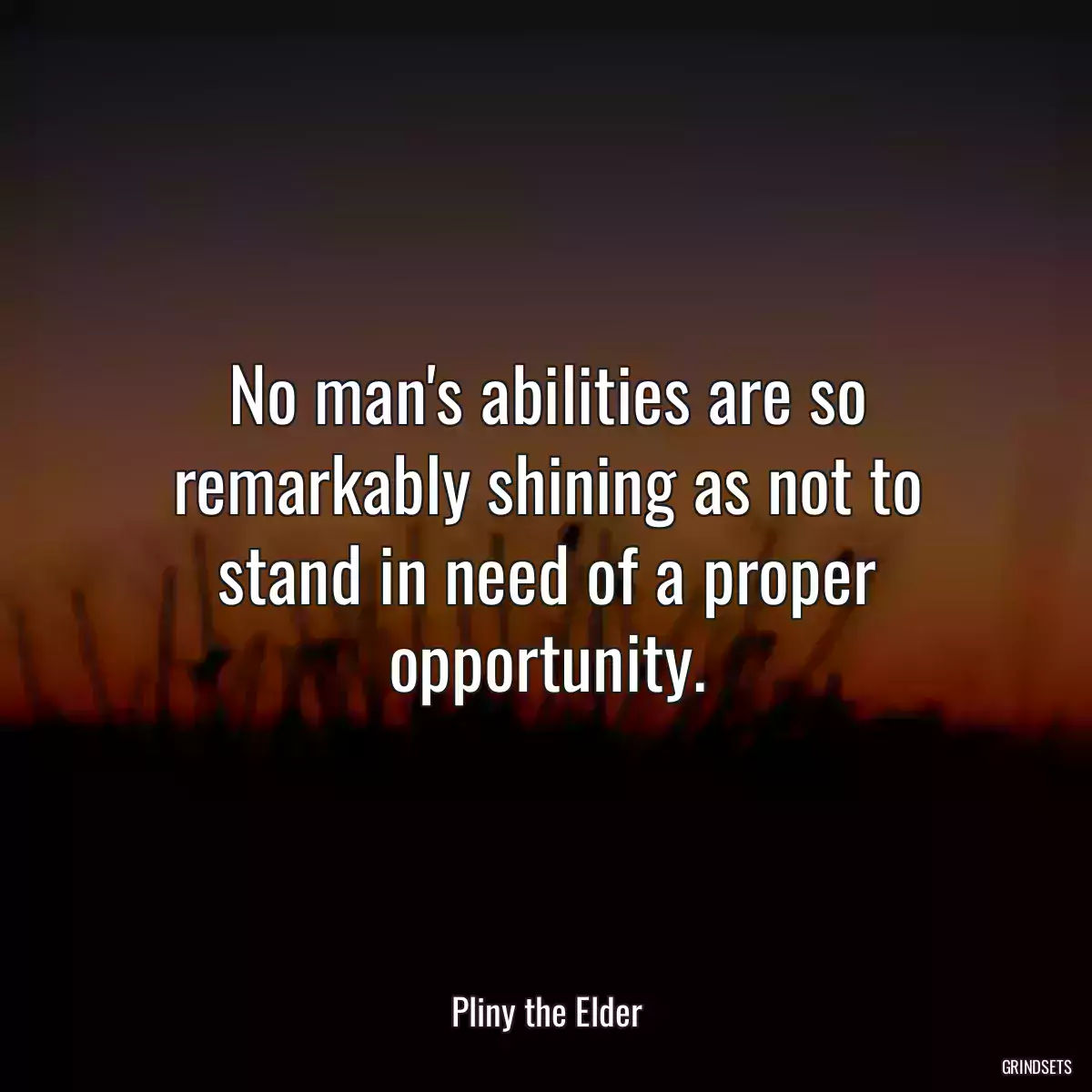 No man\'s abilities are so remarkably shining as not to stand in need of a proper opportunity.