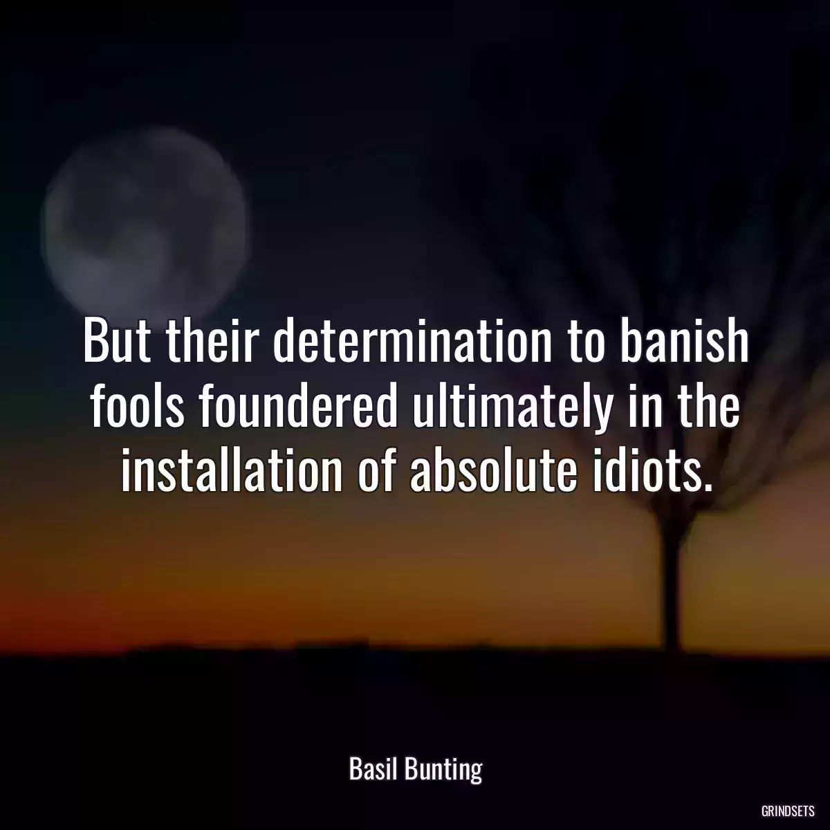 But their determination to banish fools foundered ultimately in the installation of absolute idiots.