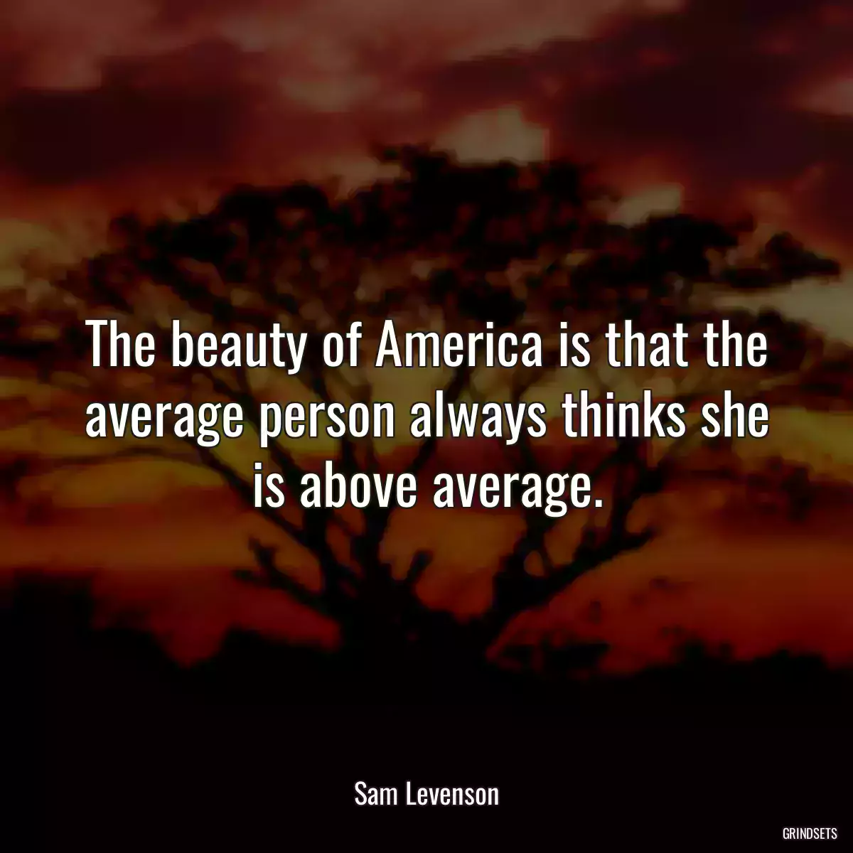 The beauty of America is that the average person always thinks she is above average.