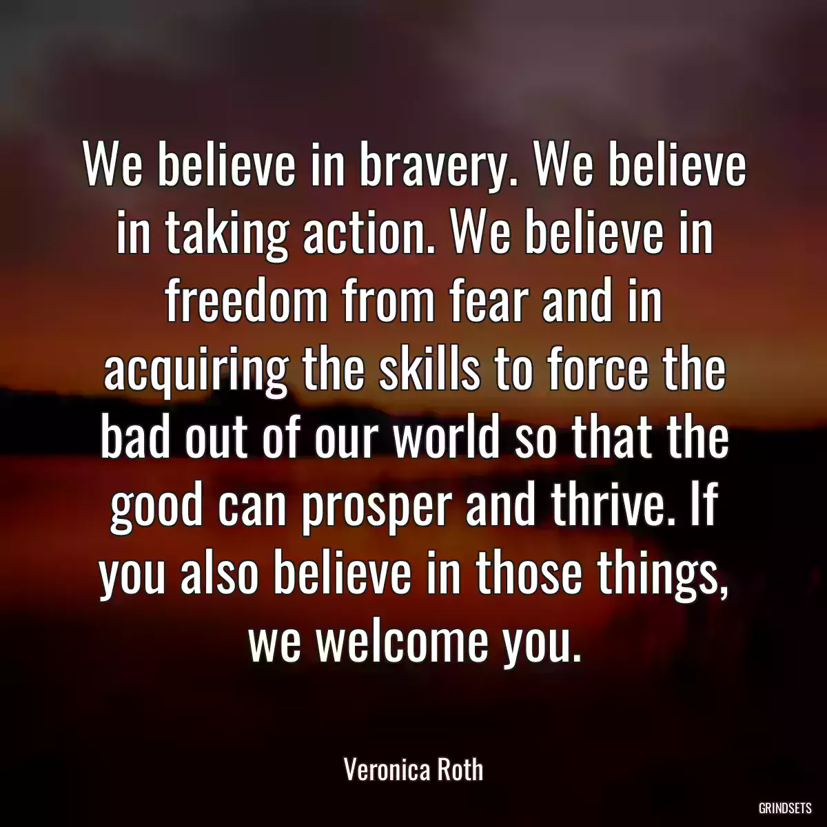 We believe in bravery. We believe in taking action. We believe in freedom from fear and in acquiring the skills to force the bad out of our world so that the good can prosper and thrive. If you also believe in those things, we welcome you.