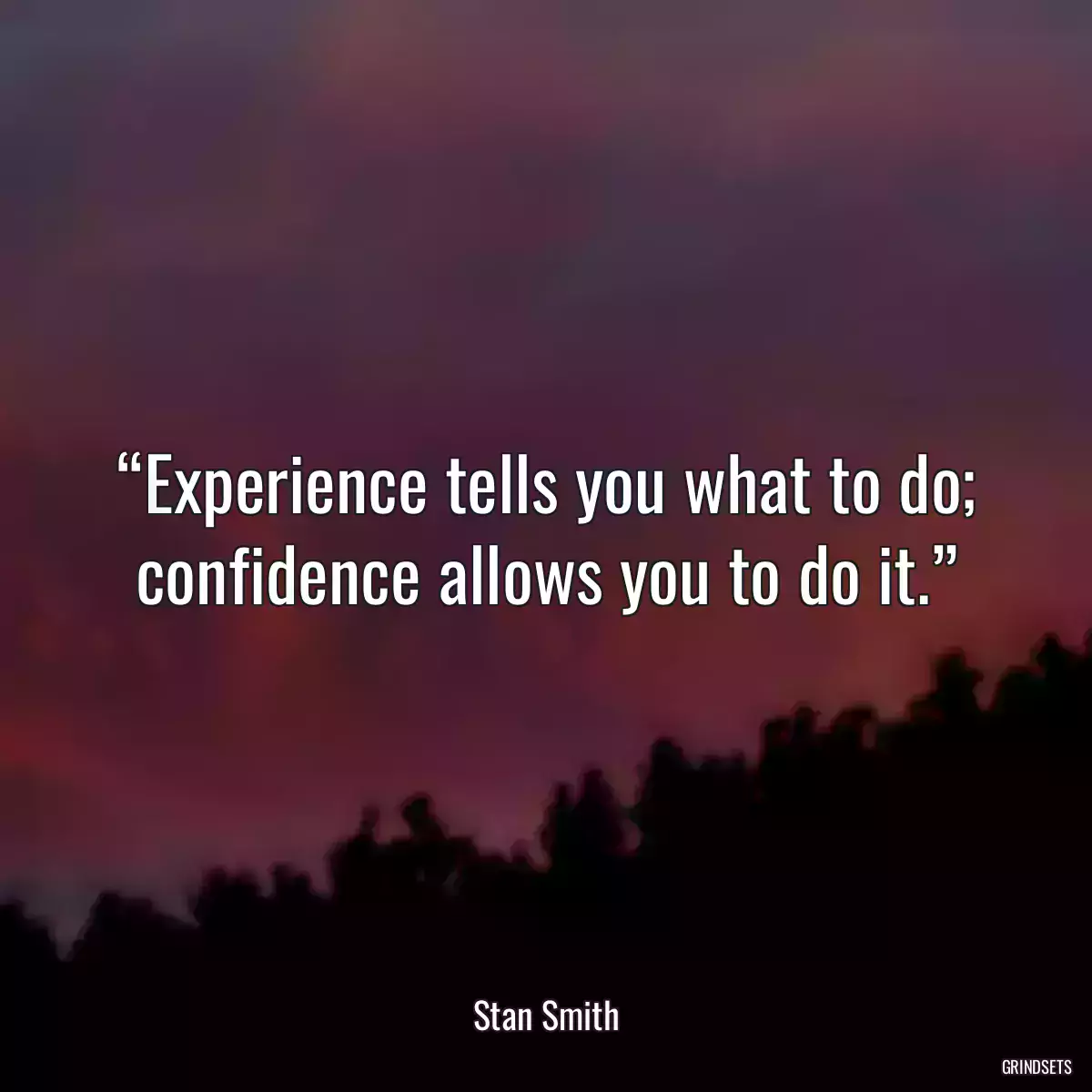 “Experience tells you what to do; confidence allows you to do it.”