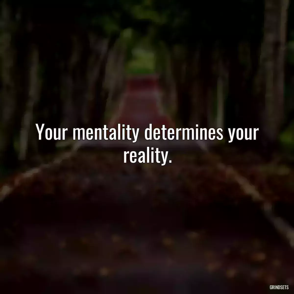 Your mentality determines your reality.