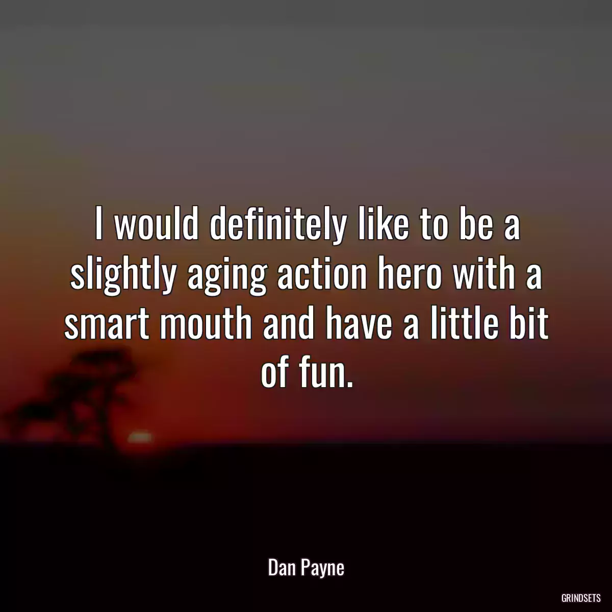 I would definitely like to be a slightly aging action hero with a smart mouth and have a little bit of fun.