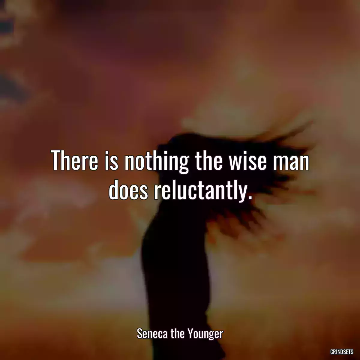 There is nothing the wise man does reluctantly.