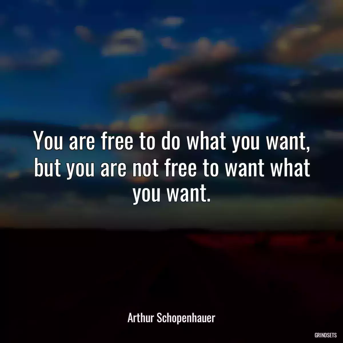 You are free to do what you want, but you are not free to want what you want.