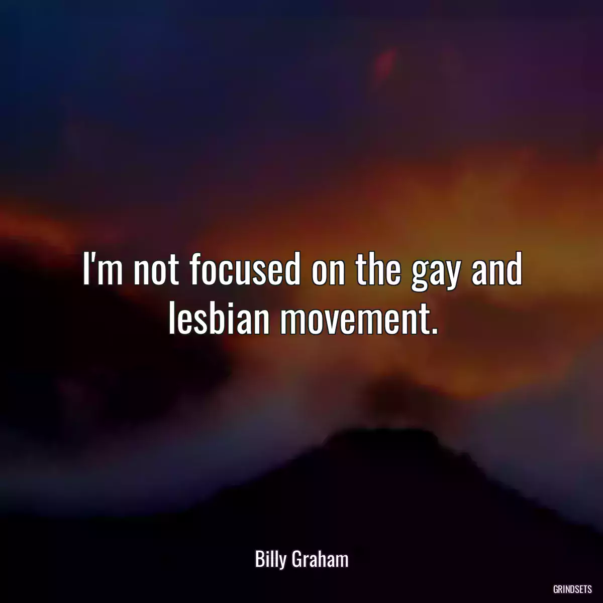 I\'m not focused on the gay and lesbian movement.