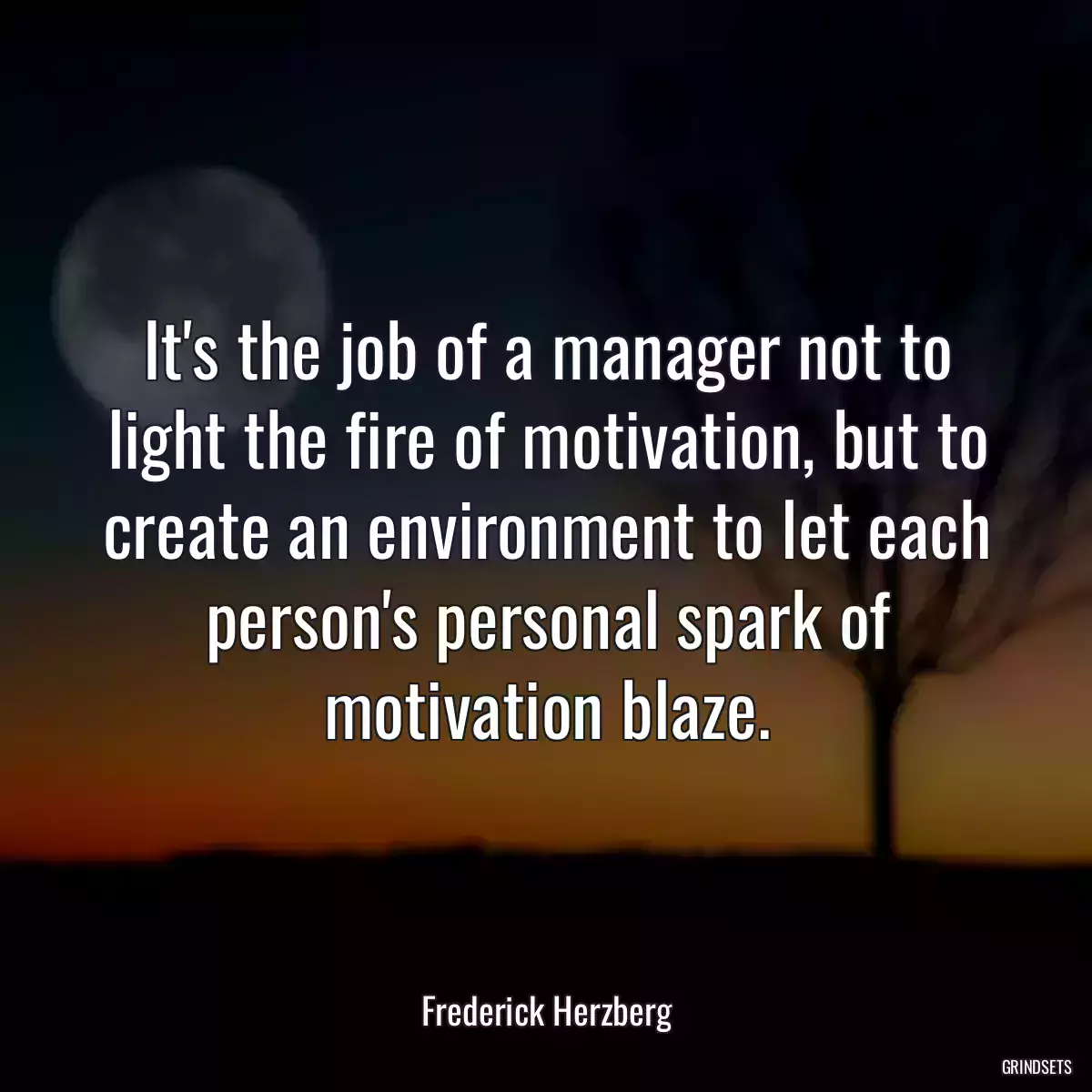 It\'s the job of a manager not to light the fire of motivation, but to create an environment to let each person\'s personal spark of motivation blaze.