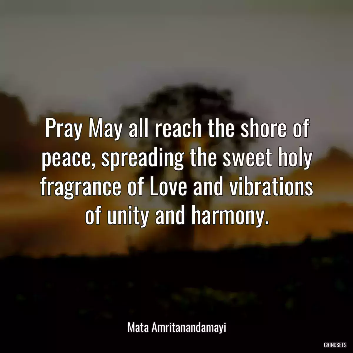 Pray May all reach the shore of peace, spreading the sweet holy fragrance of Love and vibrations of unity and harmony.