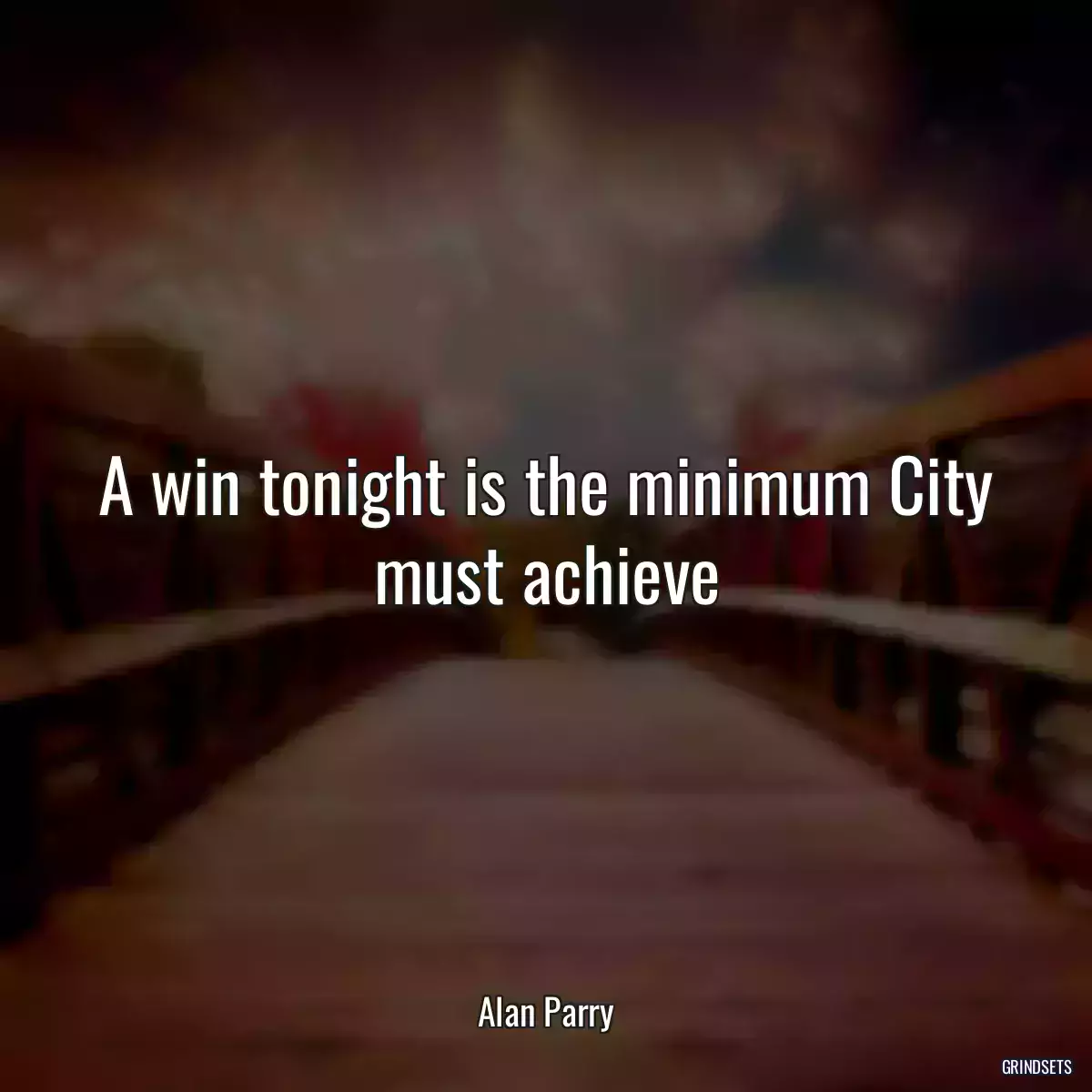 A win tonight is the minimum City must achieve