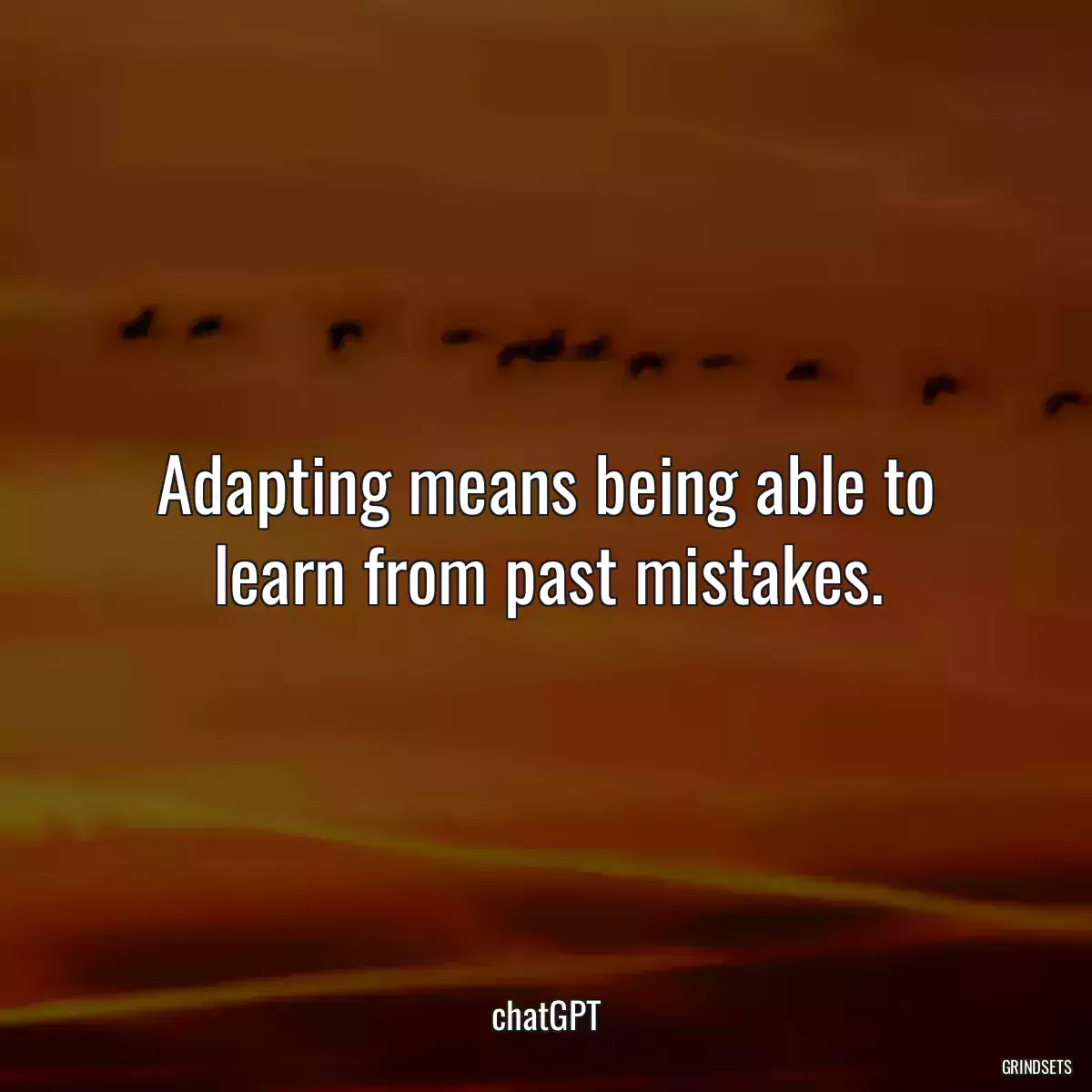 Adapting means being able to learn from past mistakes.