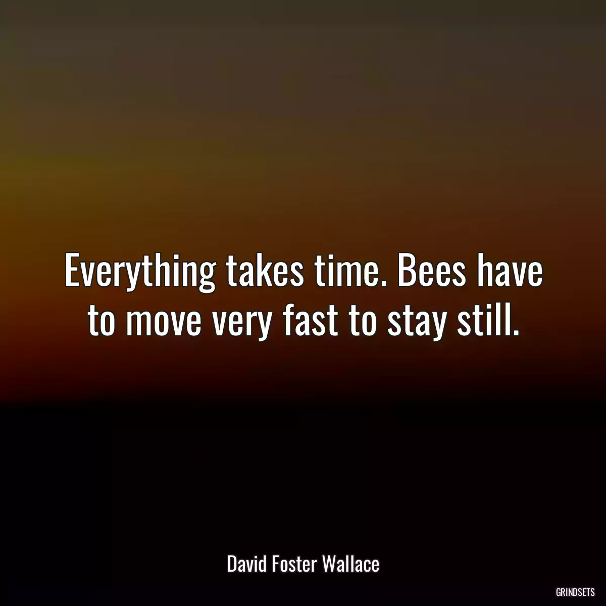 Everything takes time. Bees have to move very fast to stay still.