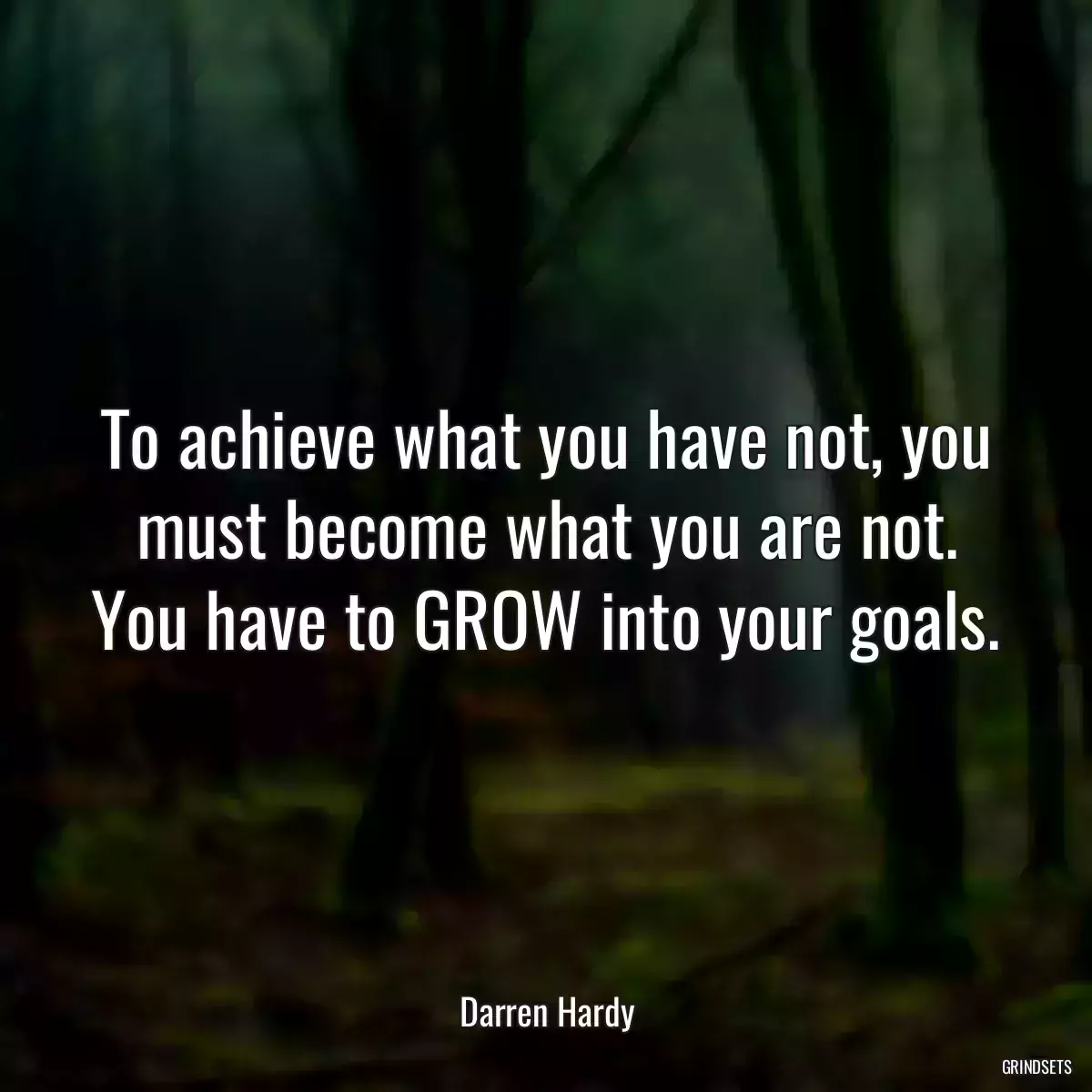 To achieve what you have not, you must become what you are not. You have to GROW into your goals.