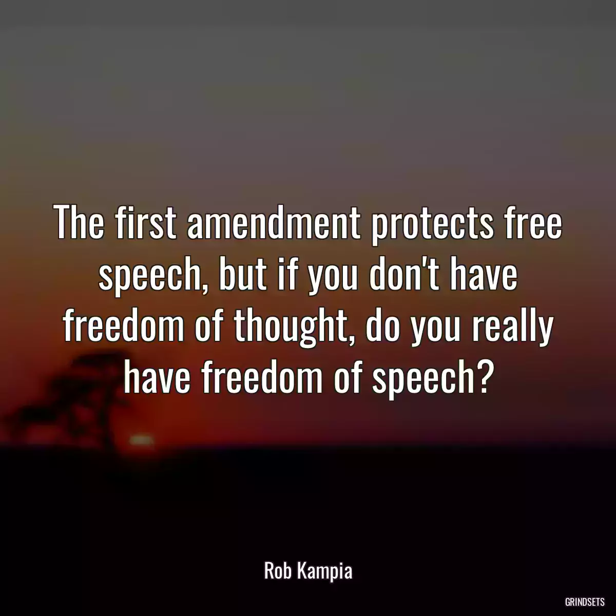 The first amendment protects free speech, but if you don\'t have freedom of thought, do you really have freedom of speech?