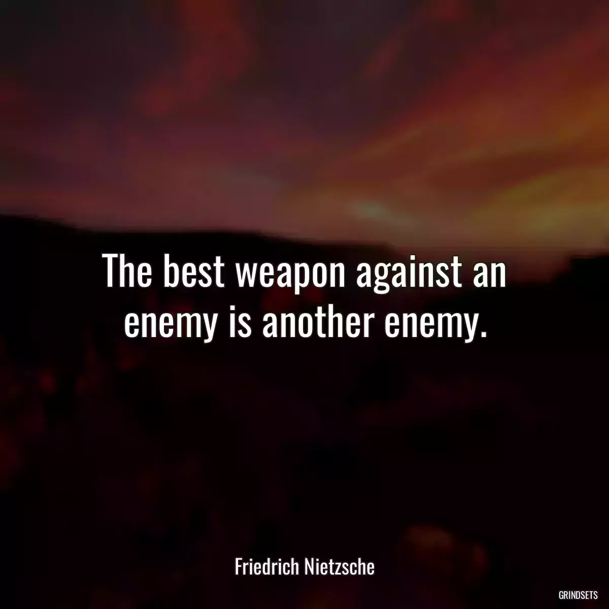 The best weapon against an enemy is another enemy.