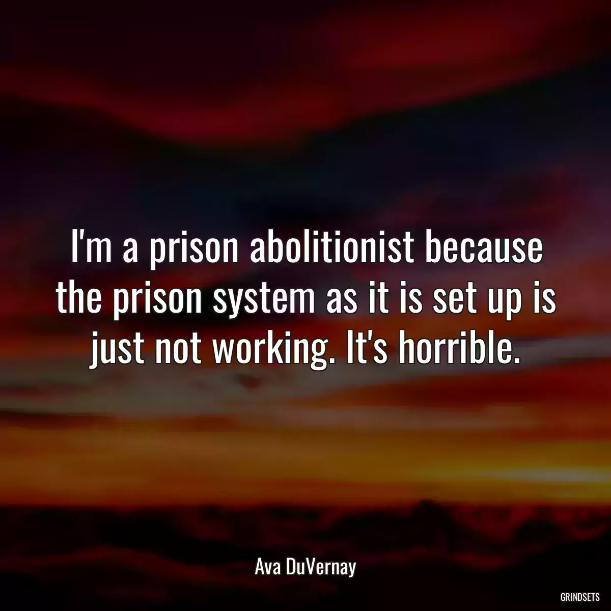 I\'m a prison abolitionist because the prison system as it is set up is just not working. It\'s horrible.