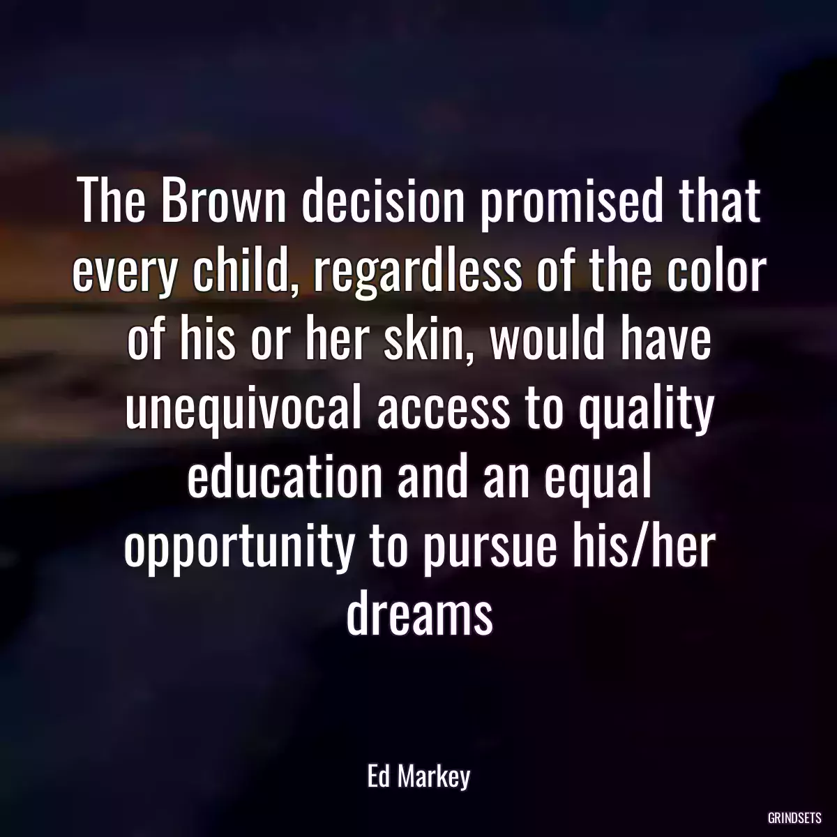 The Brown decision promised that every child, regardless of the color of his or her skin, would have unequivocal access to quality education and an equal opportunity to pursue his/her dreams