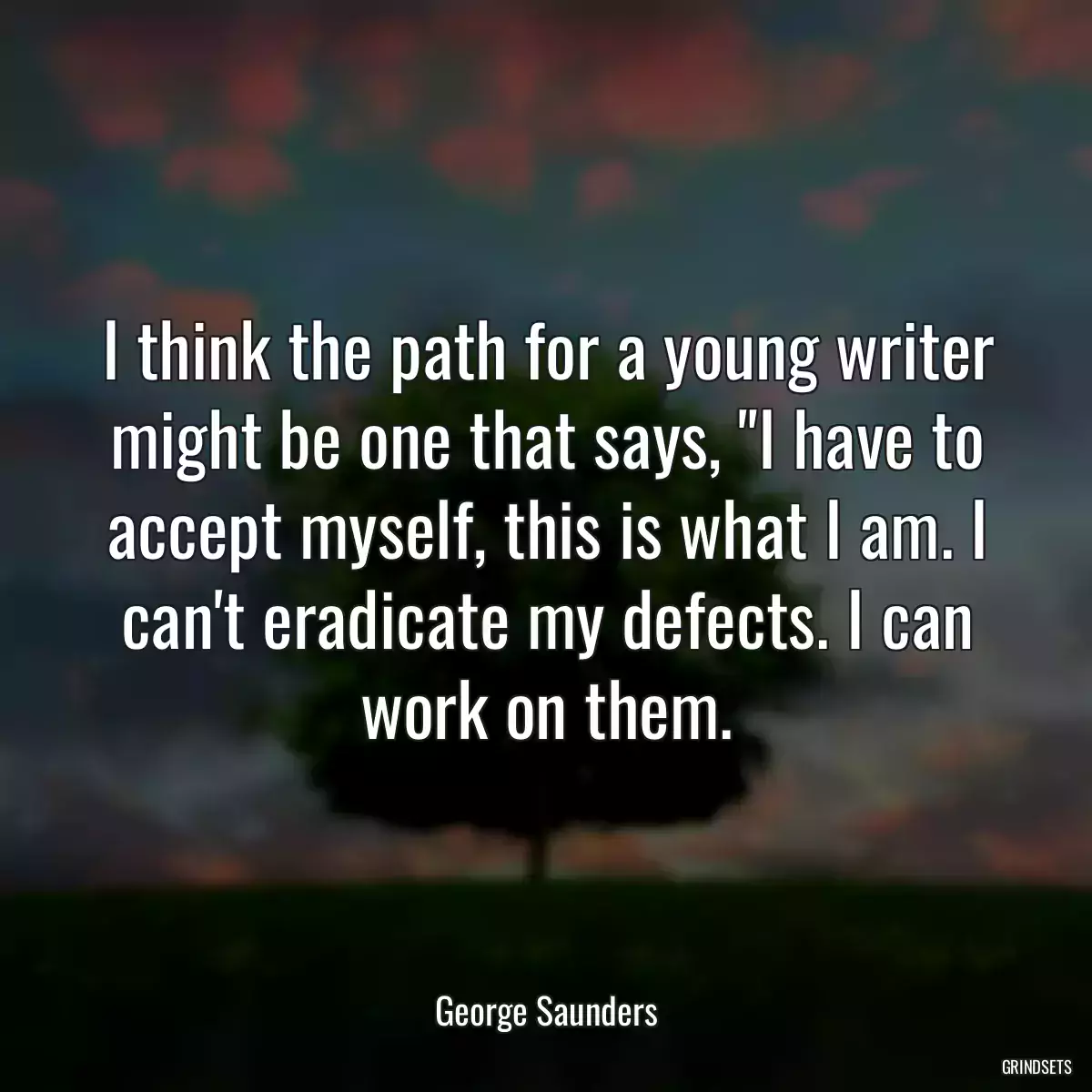 I think the path for a young writer might be one that says, \