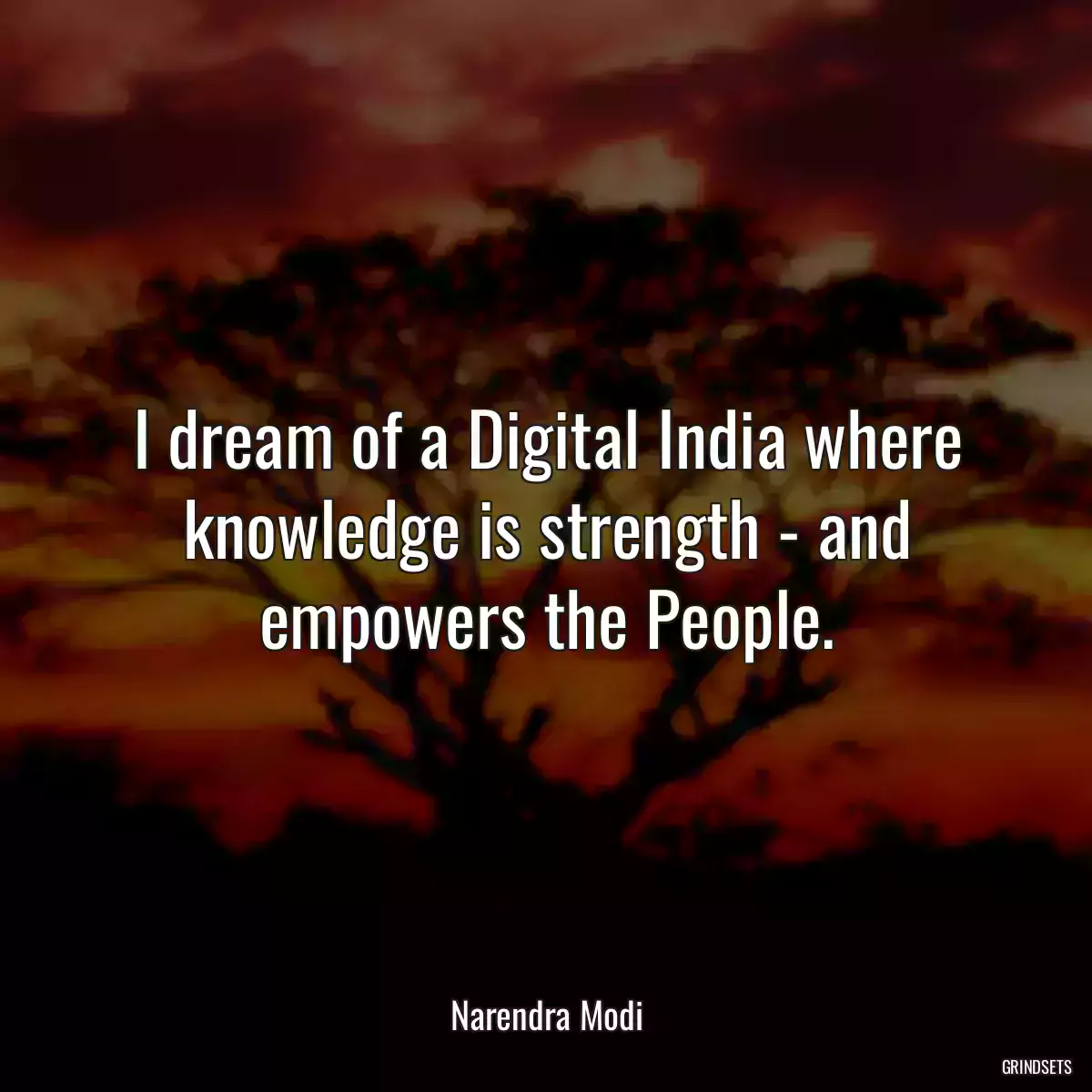 I dream of a Digital India where knowledge is strength - and empowers the People.