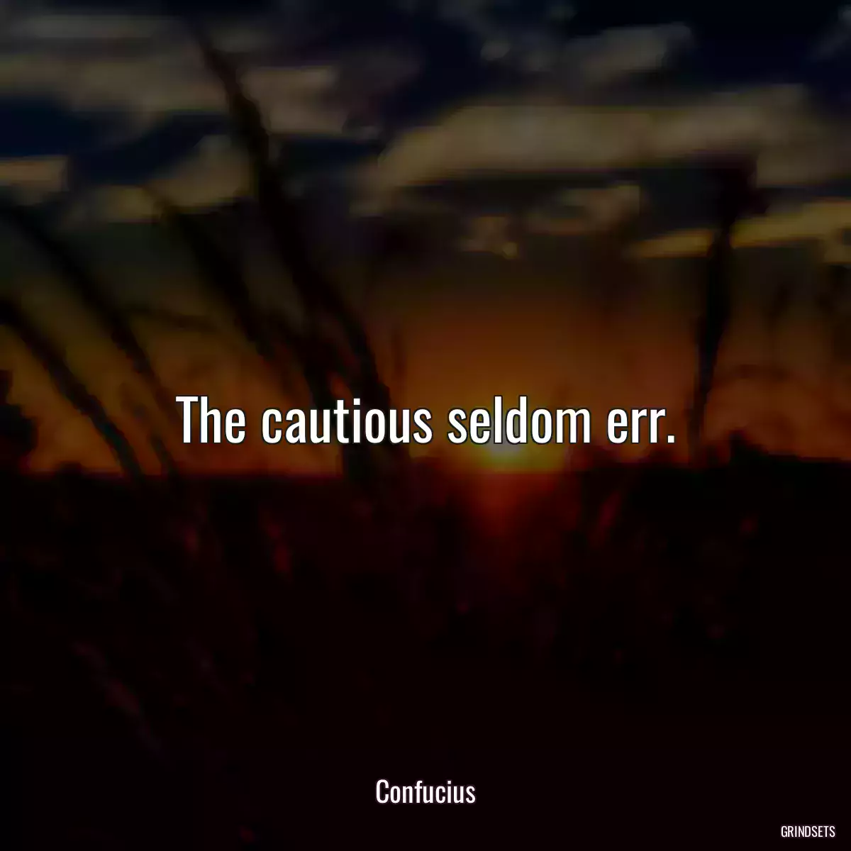 The cautious seldom err.