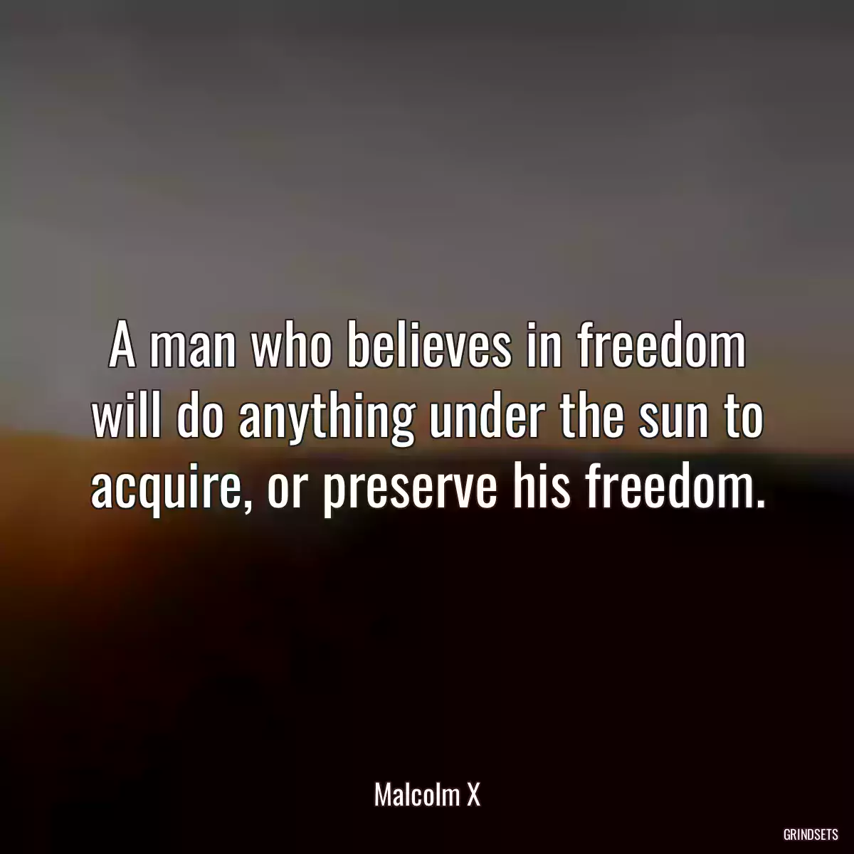 A man who believes in freedom will do anything under the sun to acquire, or preserve his freedom.