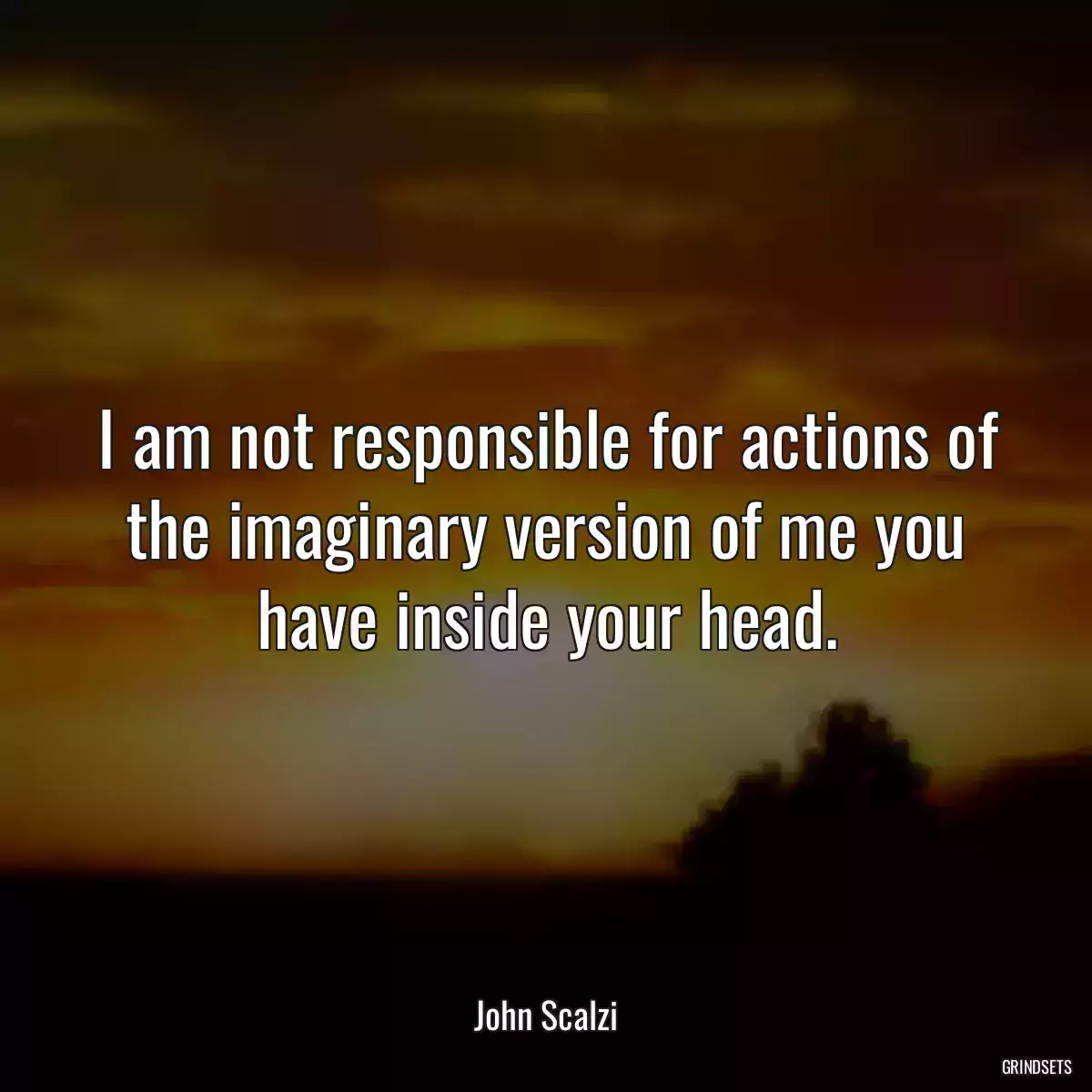 I am not responsible for actions of the imaginary version of me you have inside your head.