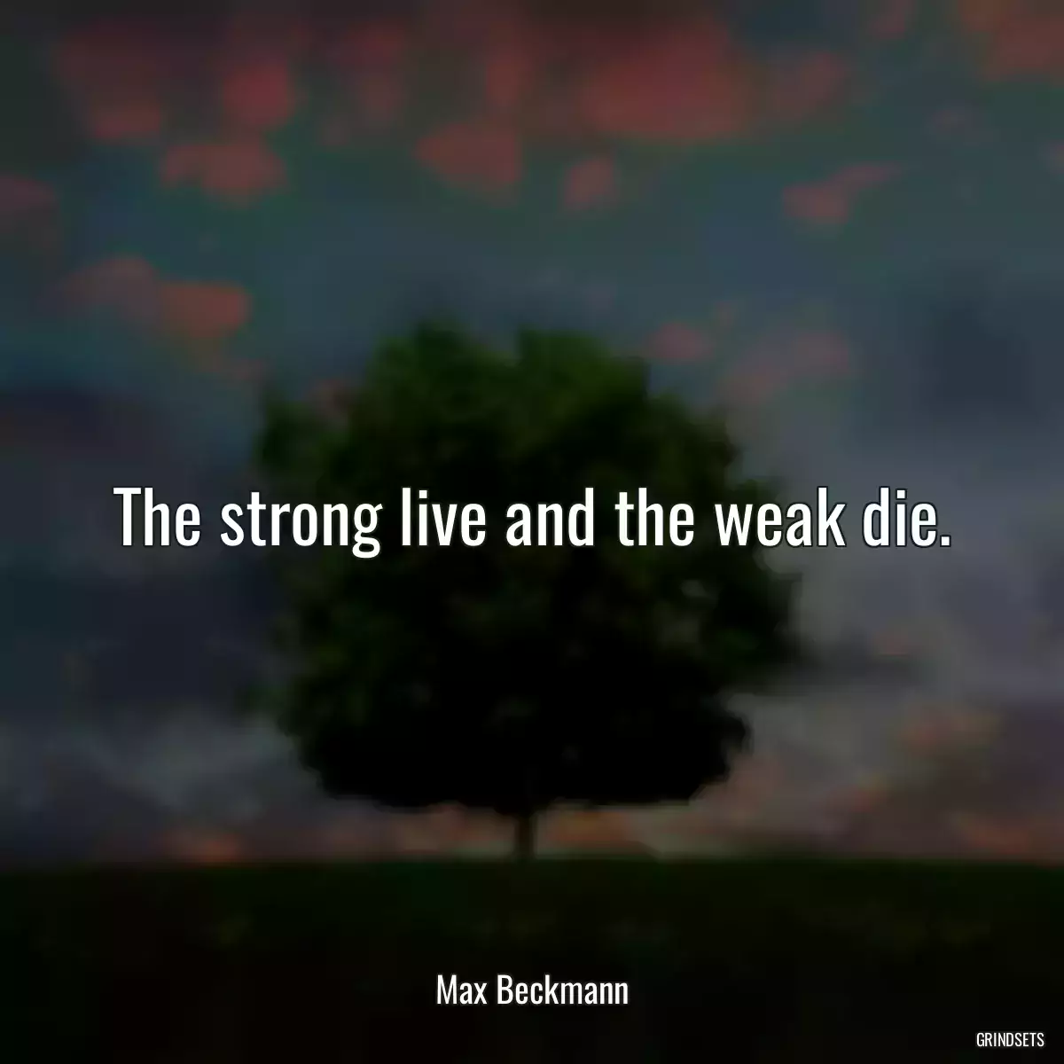 The strong live and the weak die.