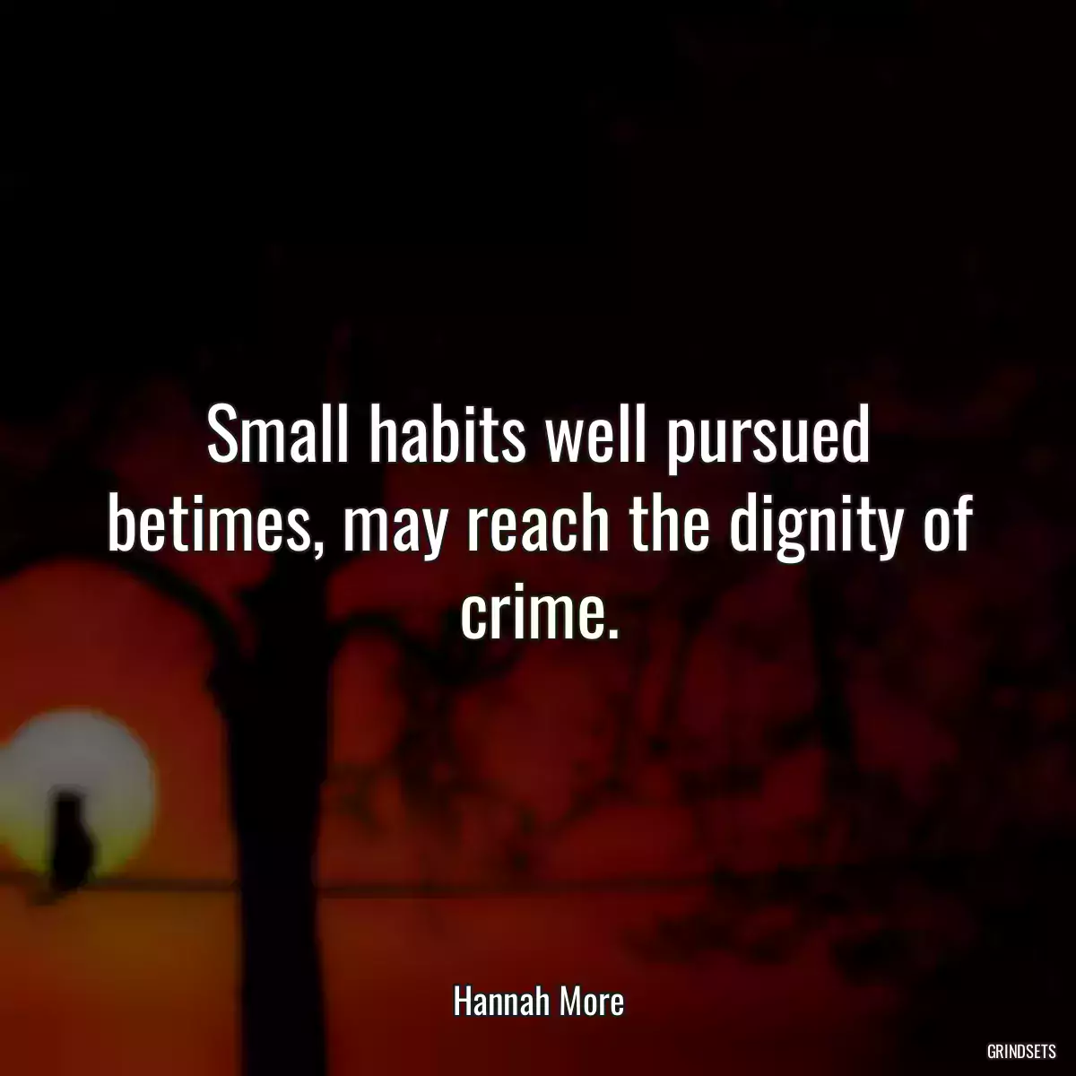 Small habits well pursued betimes, may reach the dignity of crime.