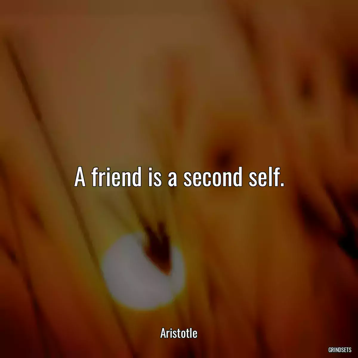 A friend is a second self.