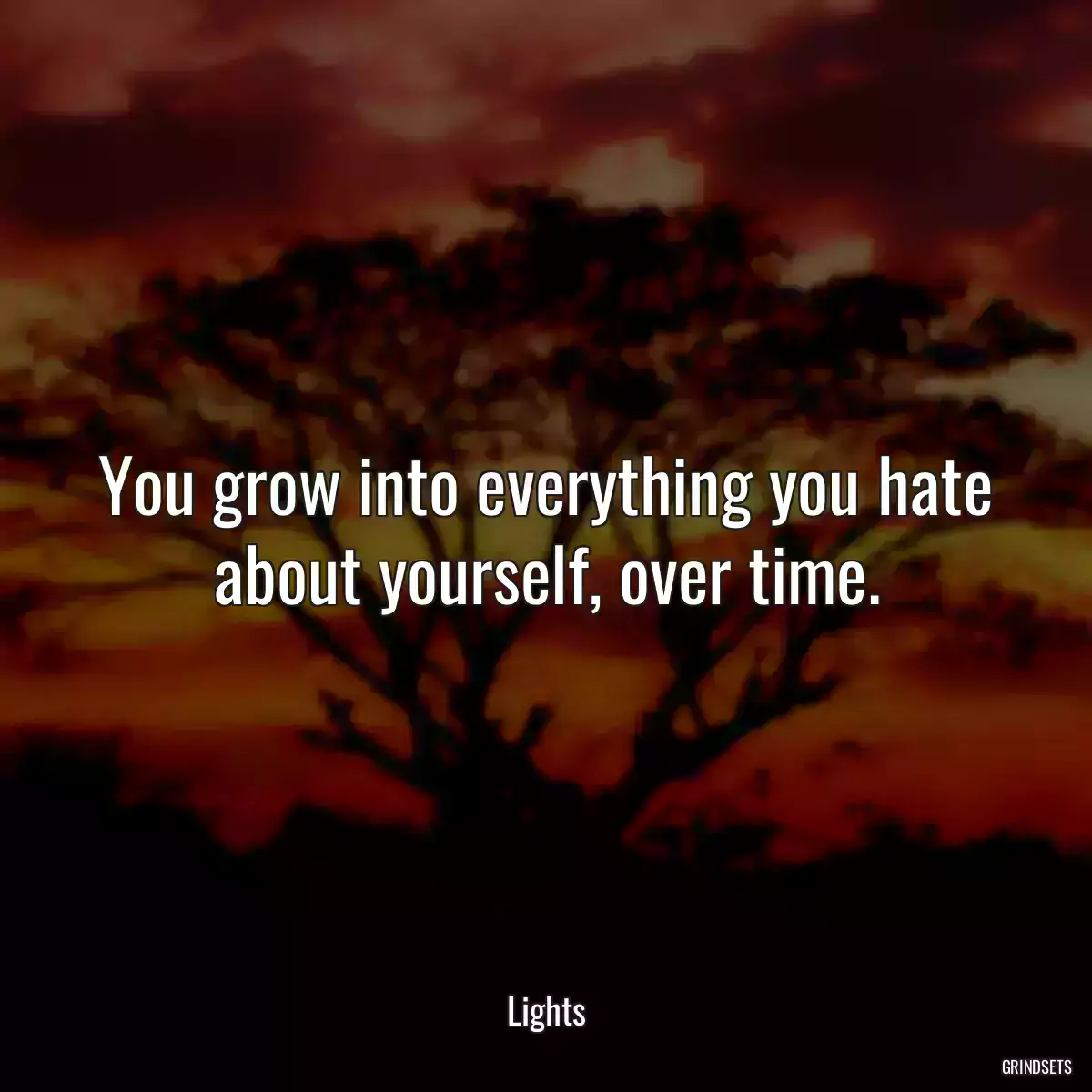 You grow into everything you hate about yourself, over time.