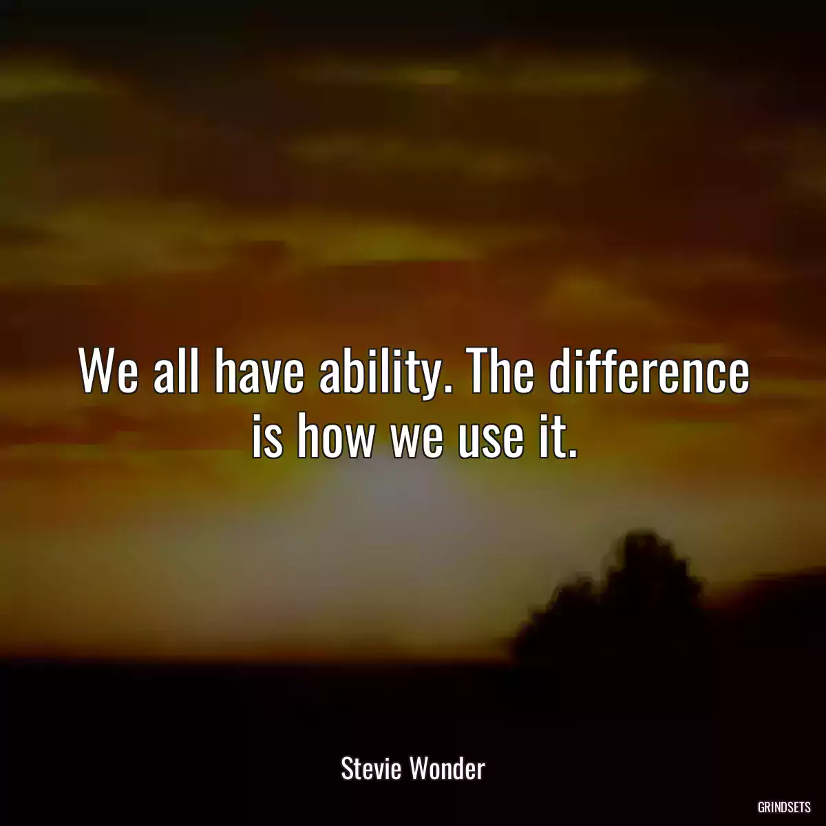 We all have ability. The difference is how we use it.