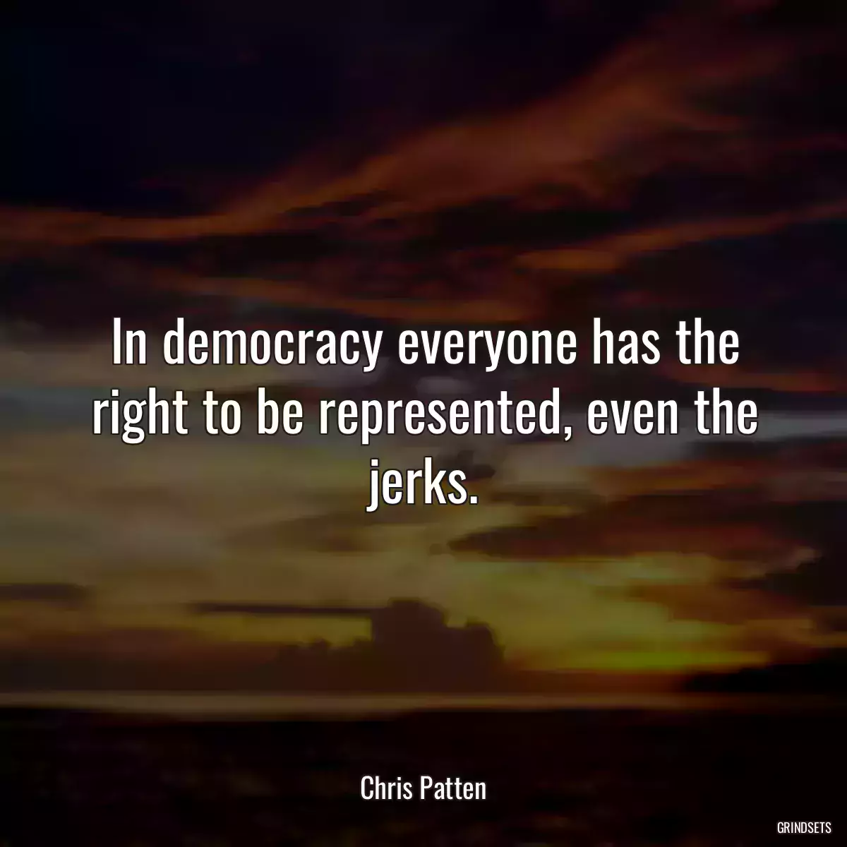 In democracy everyone has the right to be represented, even the jerks.