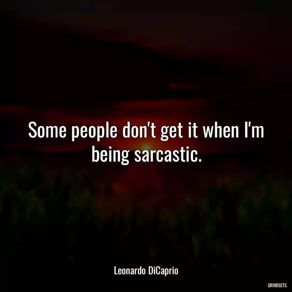 Some people don\'t get it when I\'m being sarcastic.