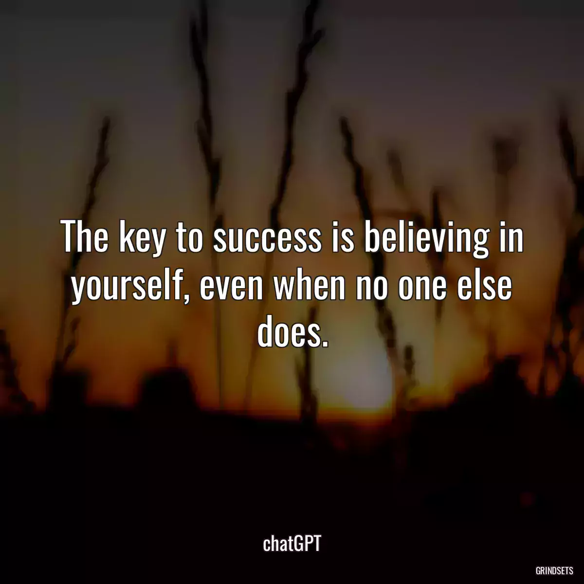 The key to success is believing in yourself, even when no one else does.