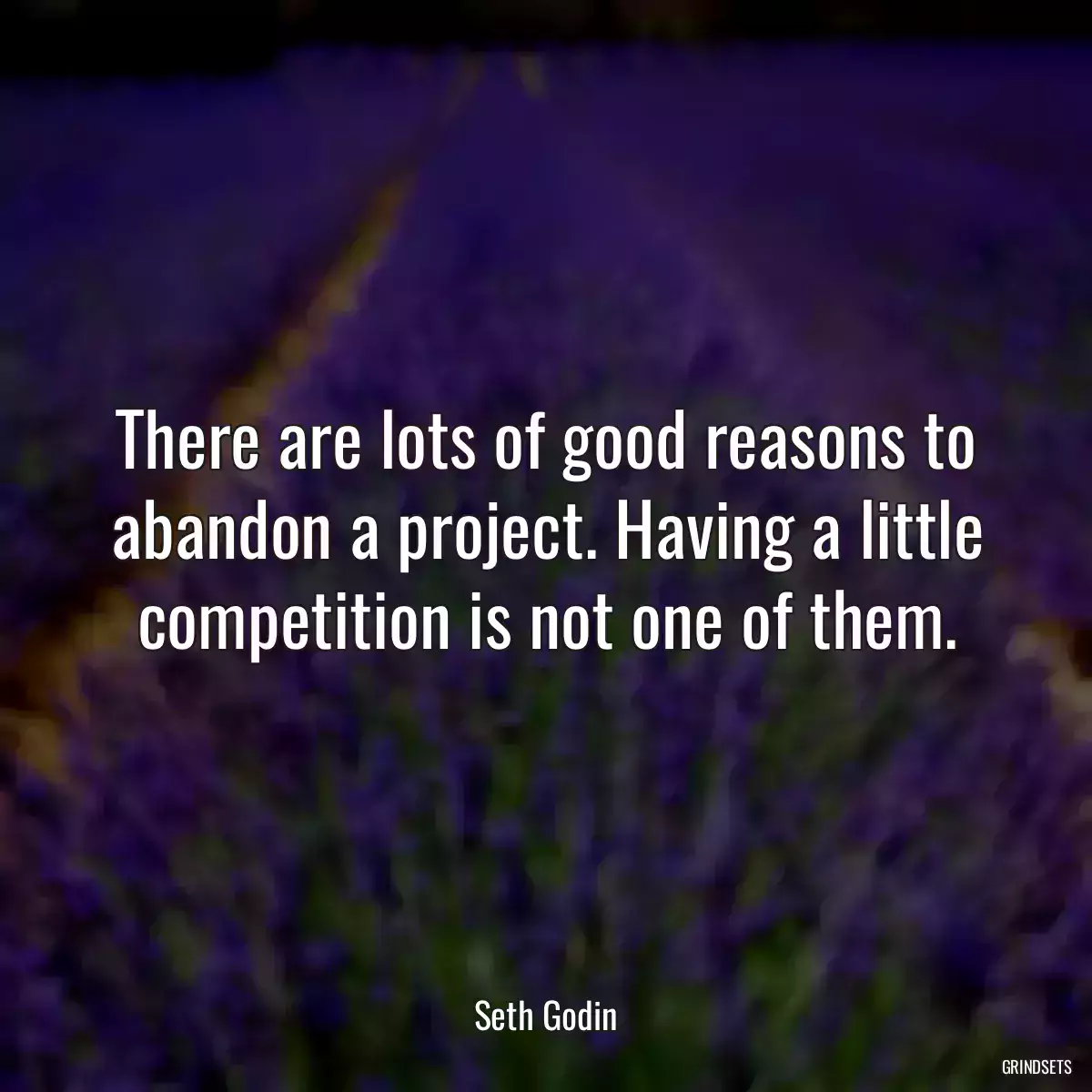 There are lots of good reasons to abandon a project. Having a little competition is not one of them.