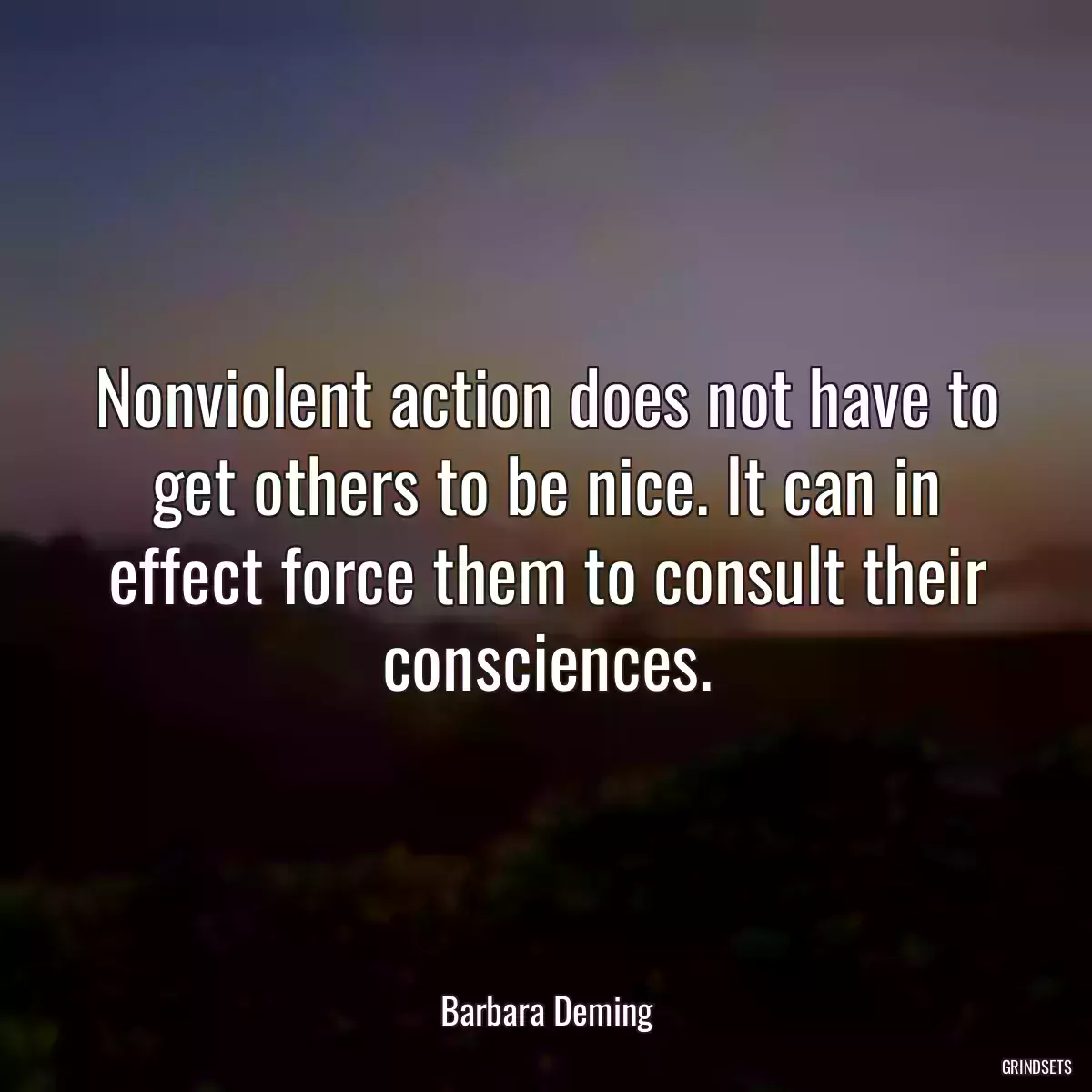 Nonviolent action does not have to get others to be nice. It can in effect force them to consult their consciences.