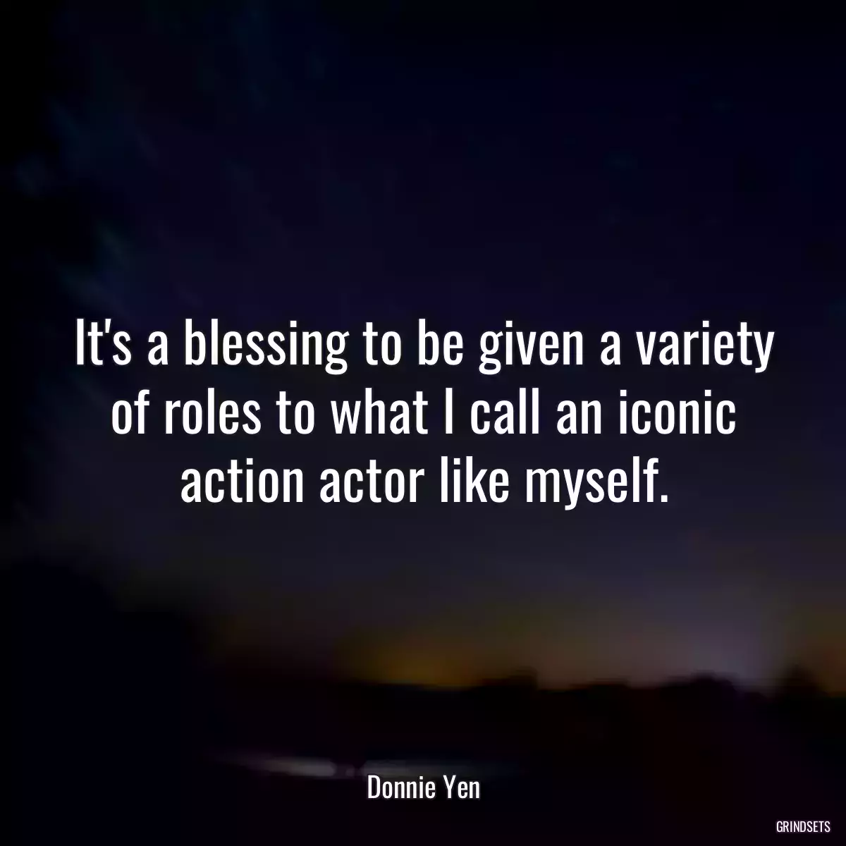 It\'s a blessing to be given a variety of roles to what I call an iconic action actor like myself.