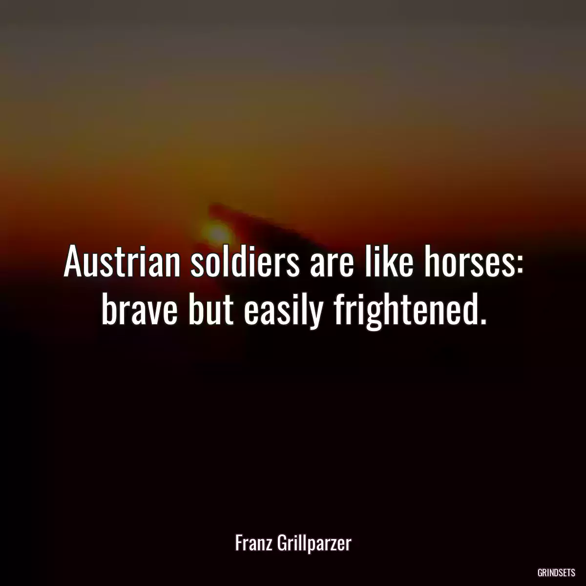 Austrian soldiers are like horses: brave but easily frightened.